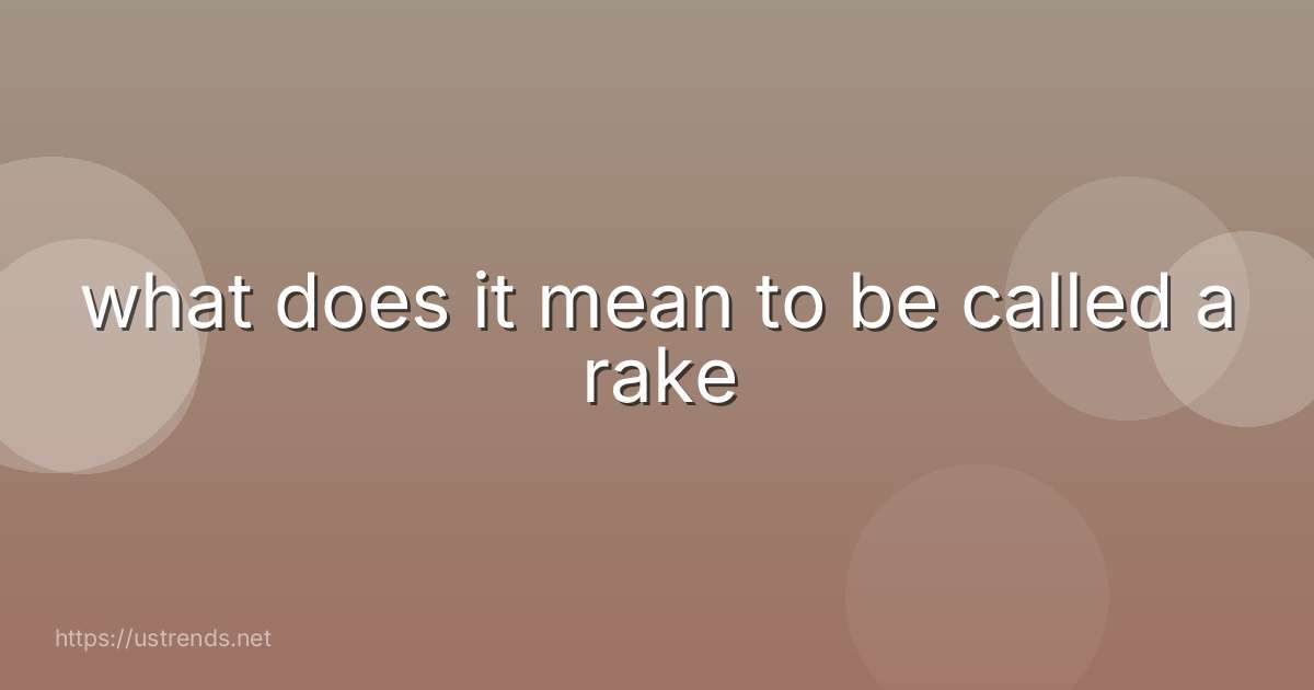 what does it mean to be called a rake