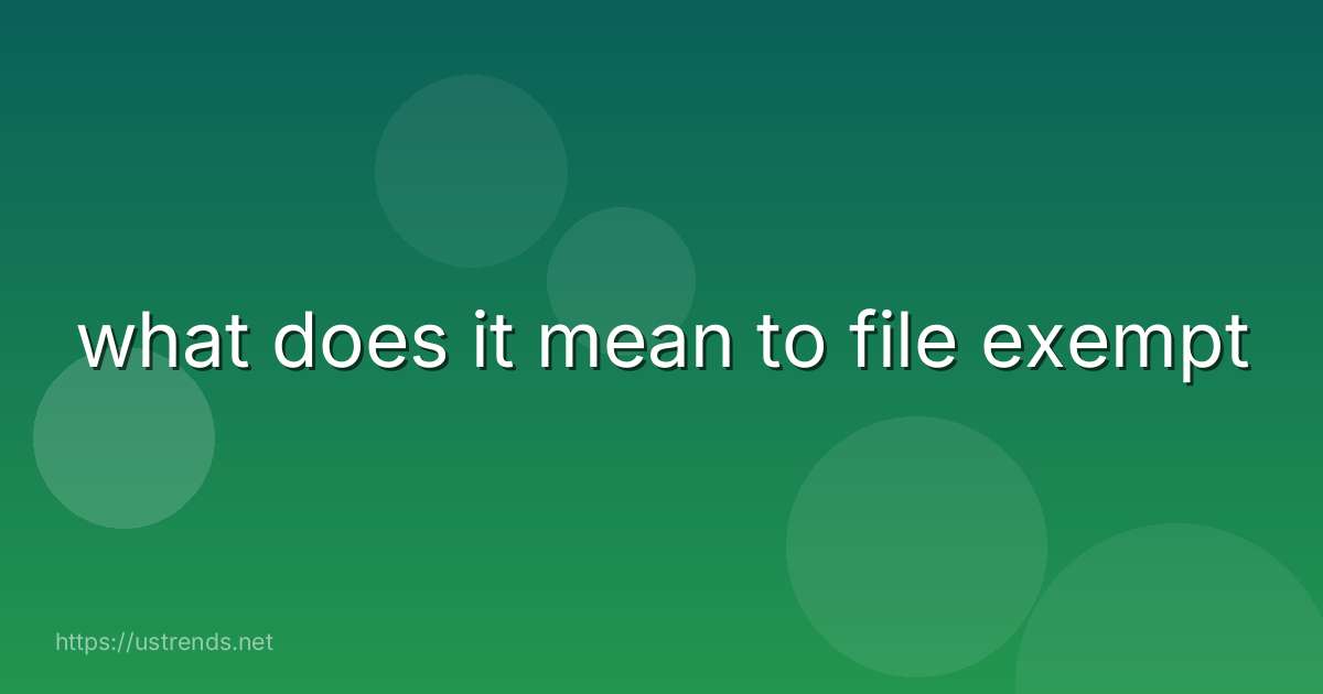 what does it mean to file exempt