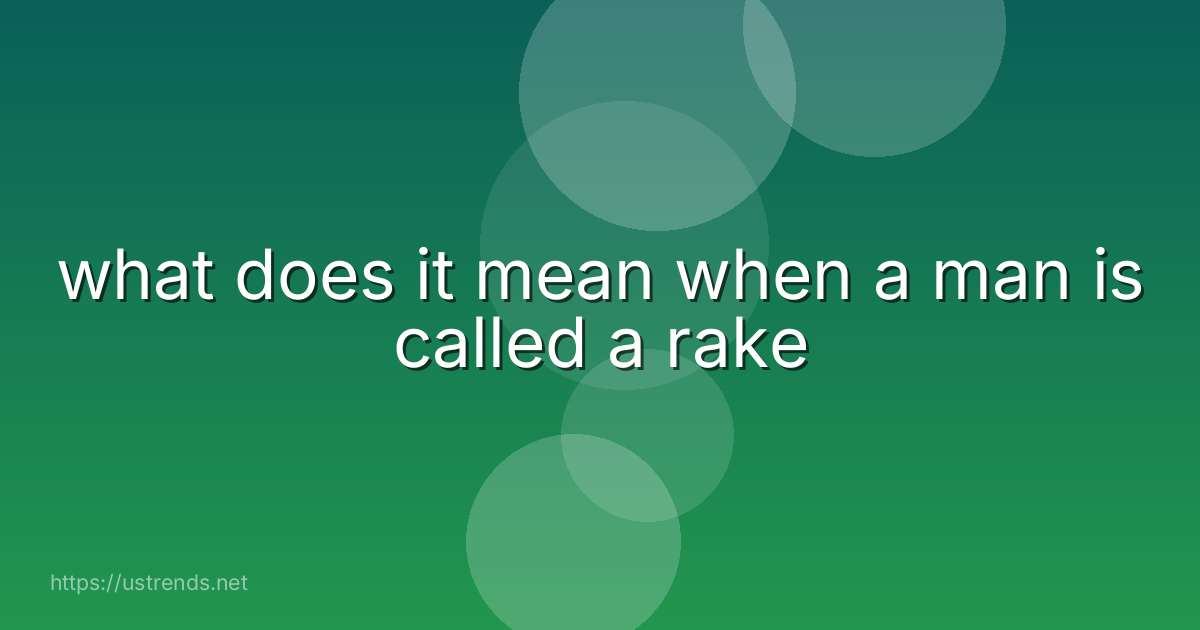 what does it mean when a man is called a rake