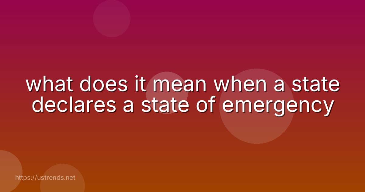 what does it mean when a state declares a state of emergency