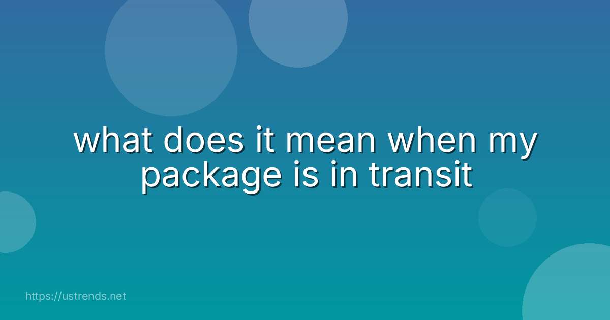 what does it mean when my package is in transit