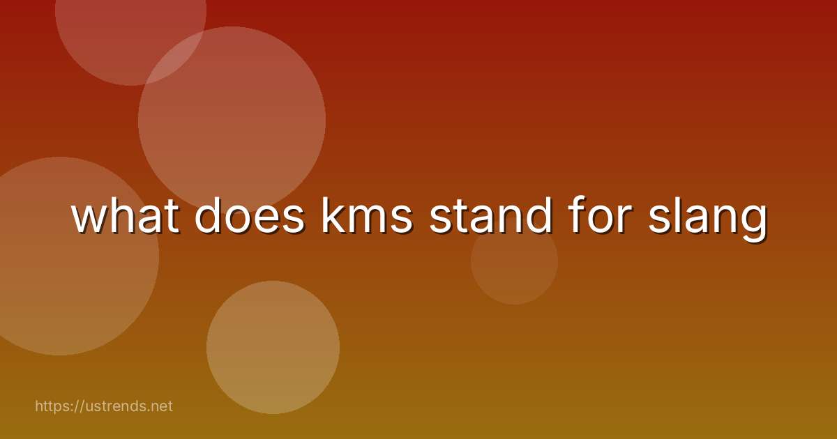 what does kms stand for slang