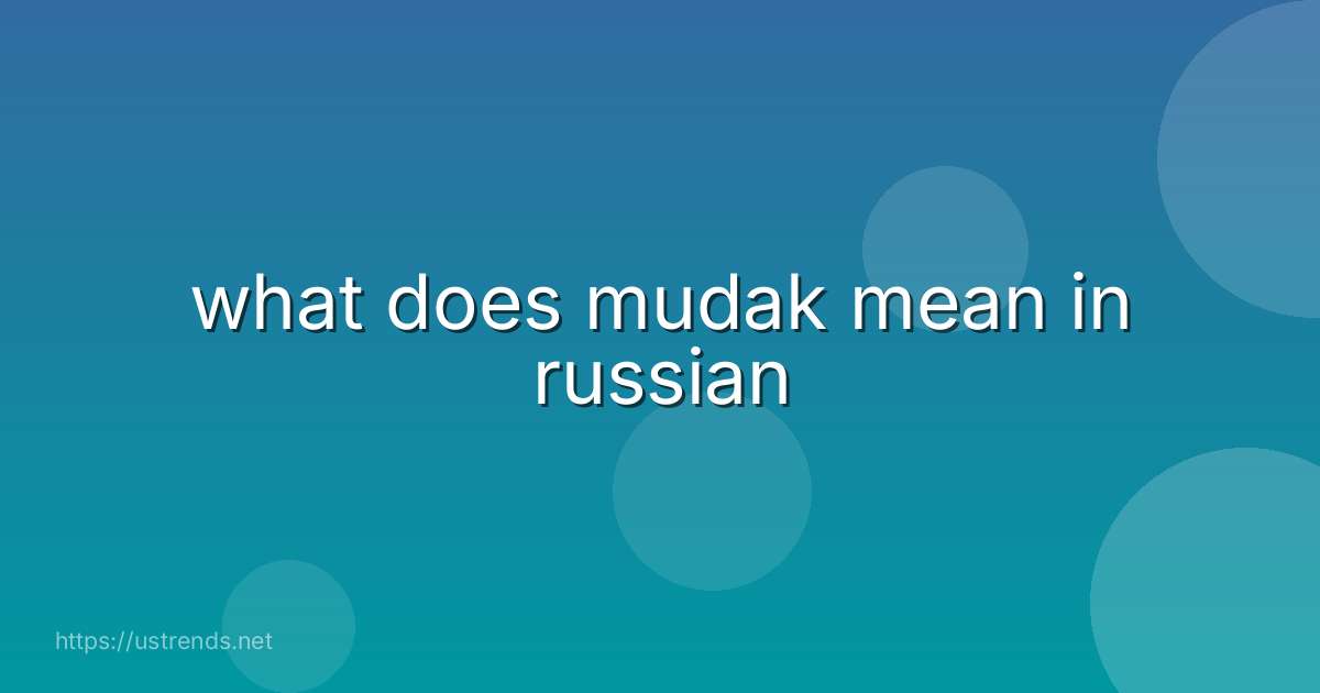 what does mudak mean in russian