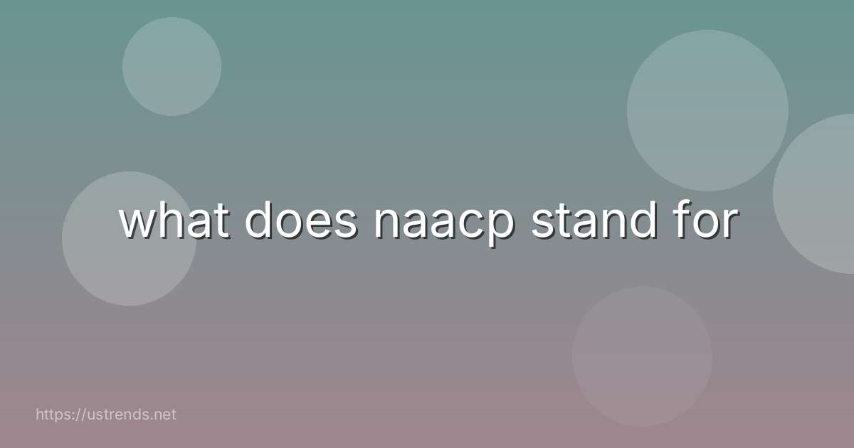 what does naacp stand for