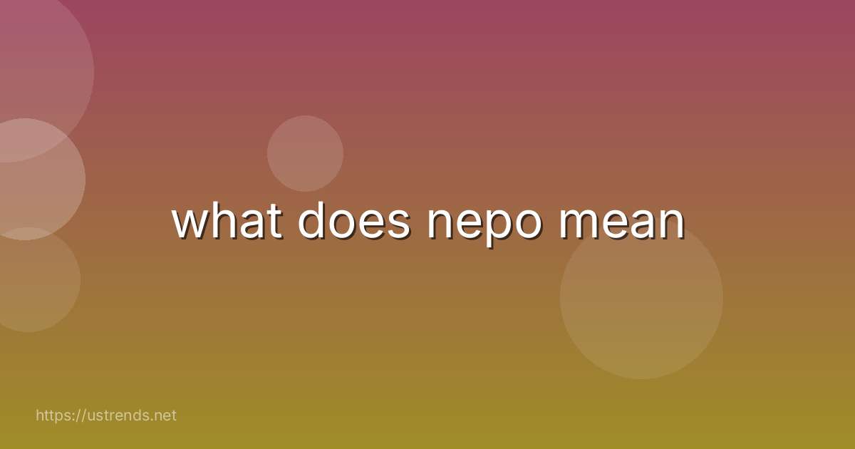 what does nepo mean