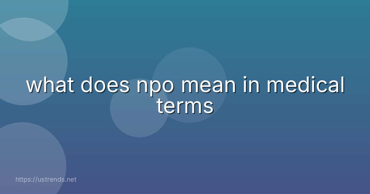 what does npo mean in medical terms