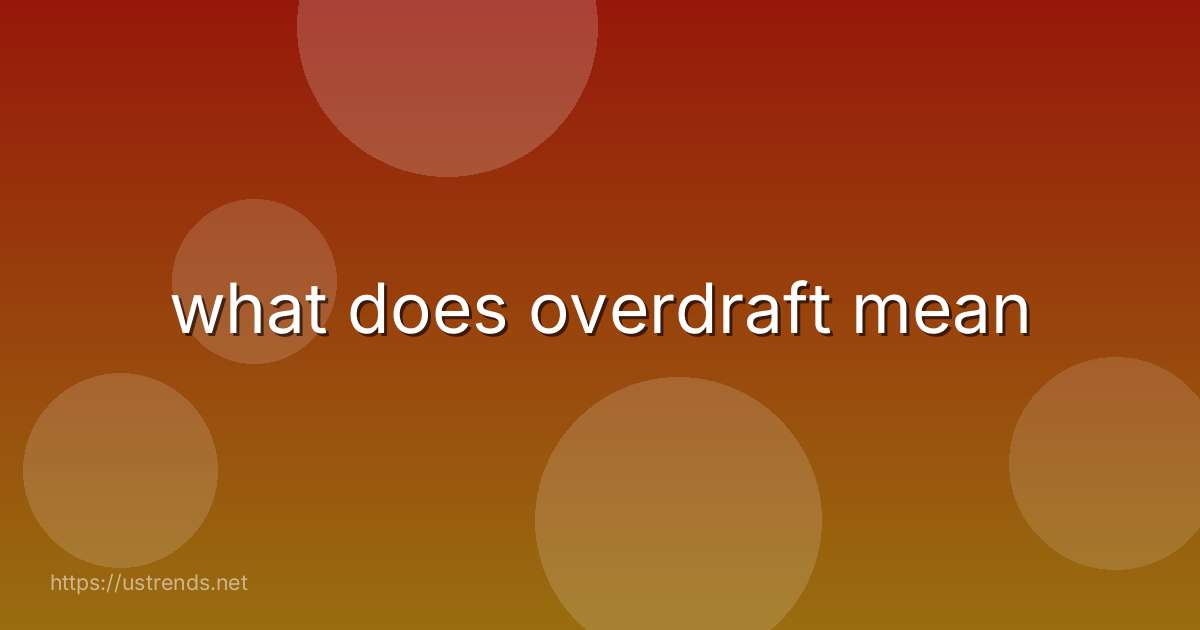 what does overdraft mean