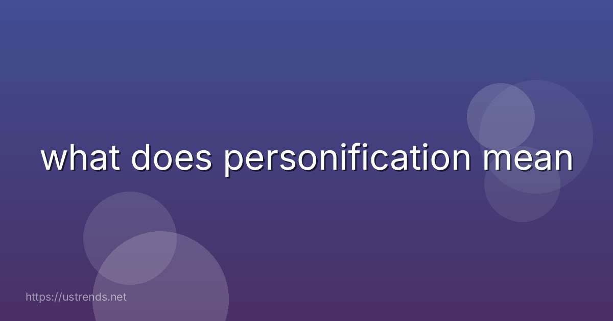 what does personification mean