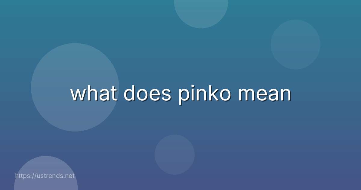 what does pinko mean
