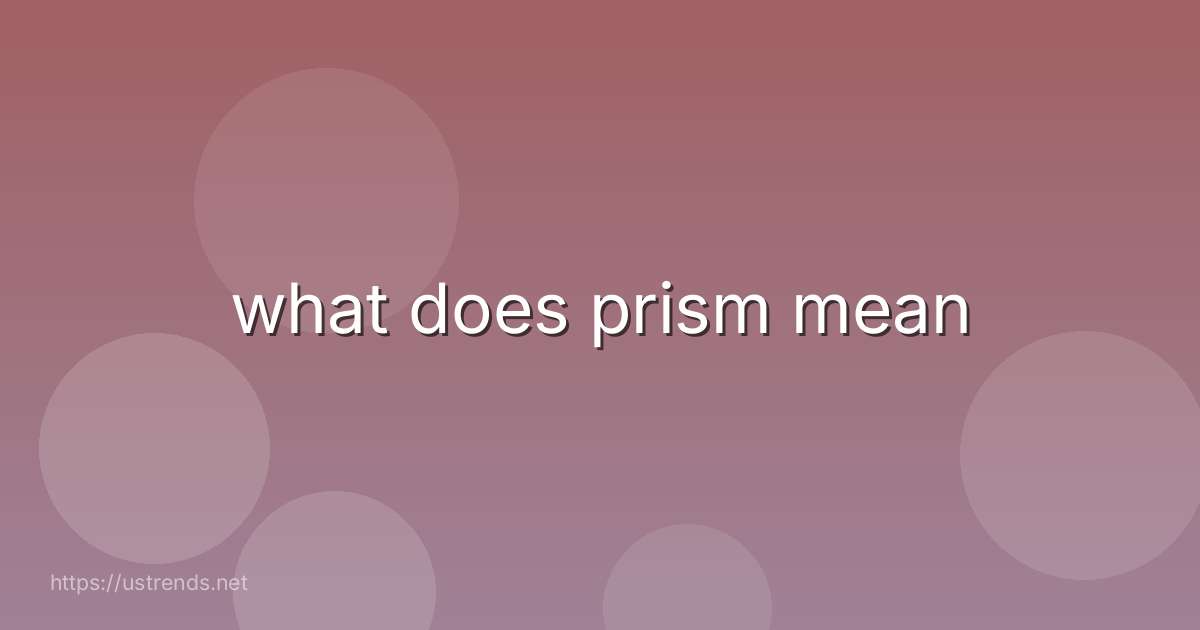 what does prism mean