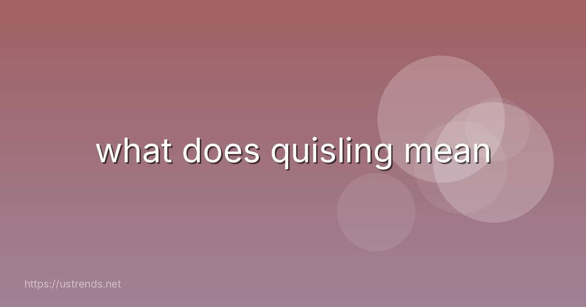what does quisling mean