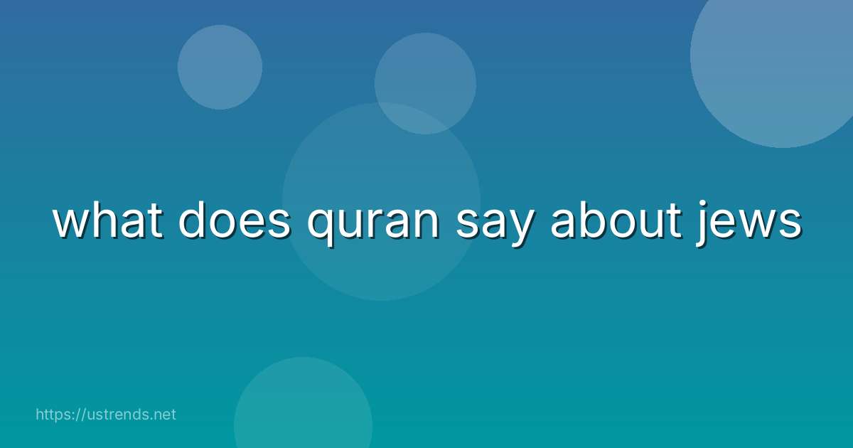 what does quran say about jews