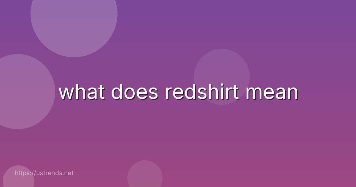 what does redshirt mean