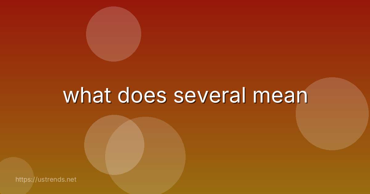 what does several mean