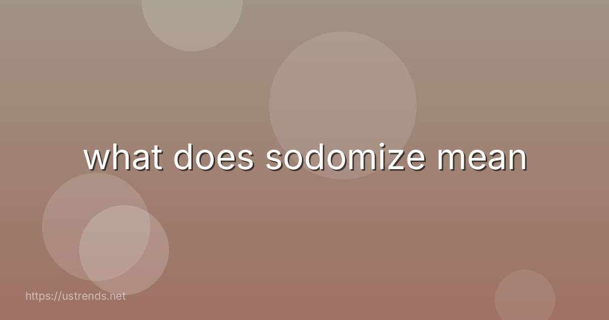 what does sodomize mean