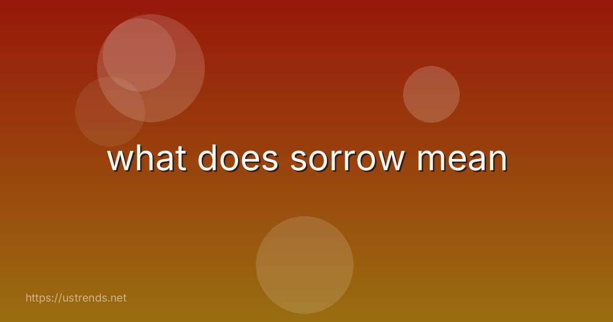 what does sorrow mean