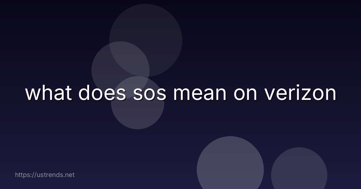 what does sos mean on verizon