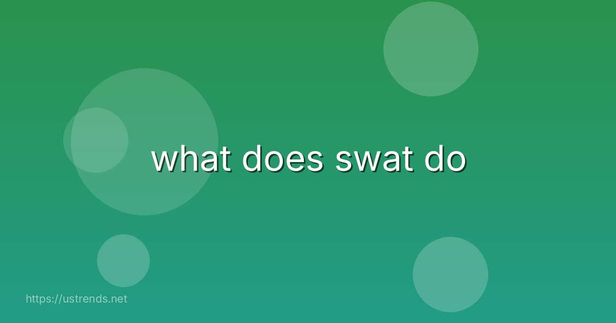 what does swat do