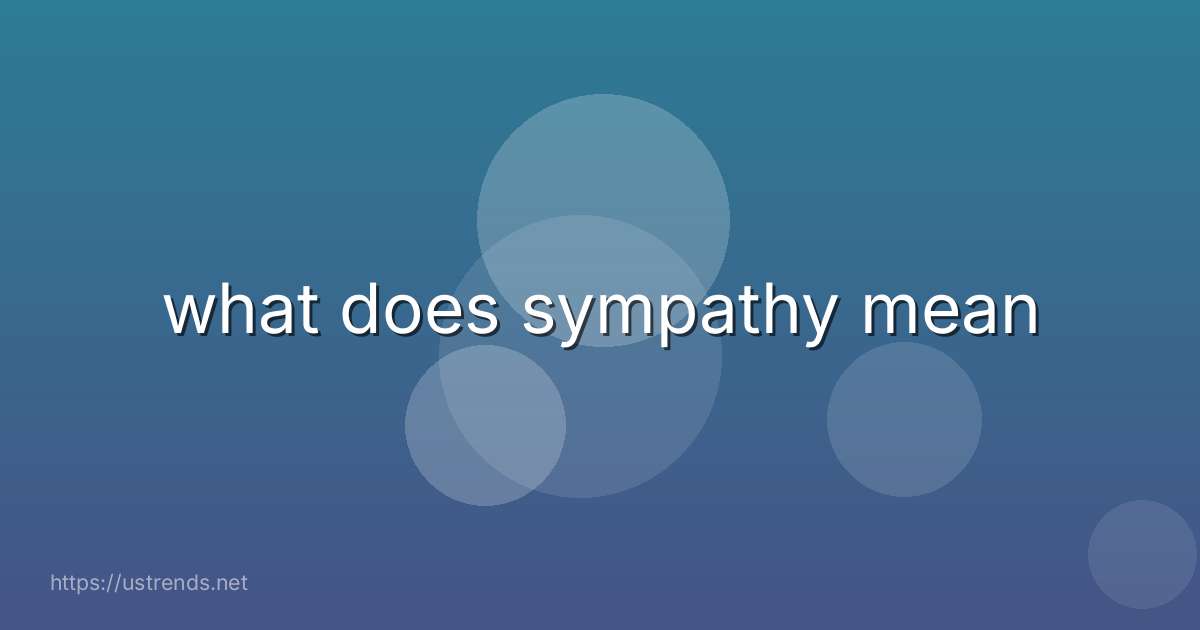 what does sympathy mean
