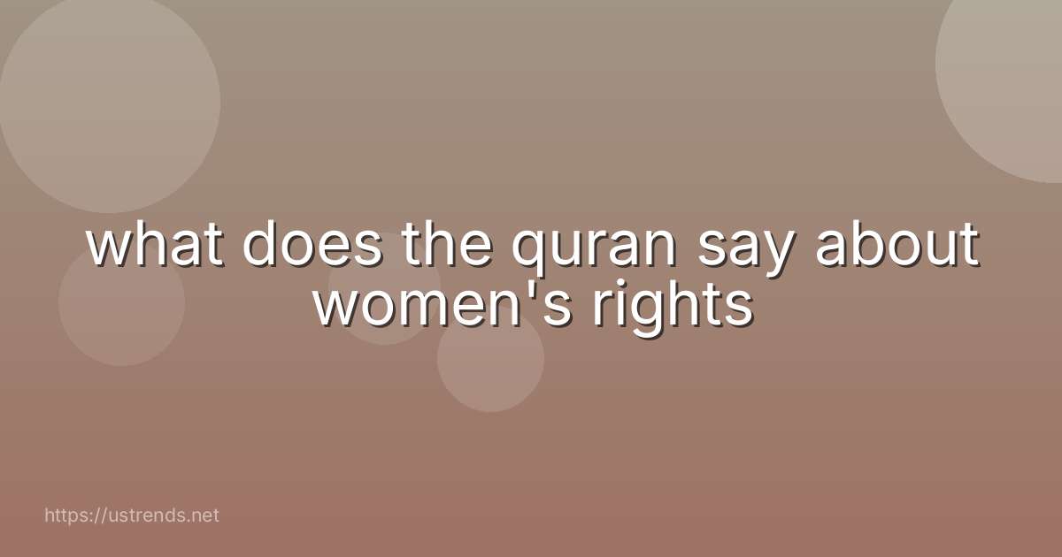 what does the quran say about women's rights