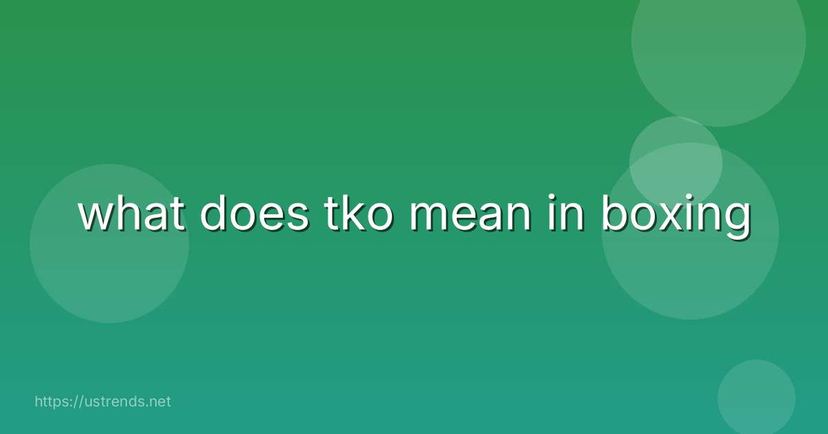 what does tko mean in boxing