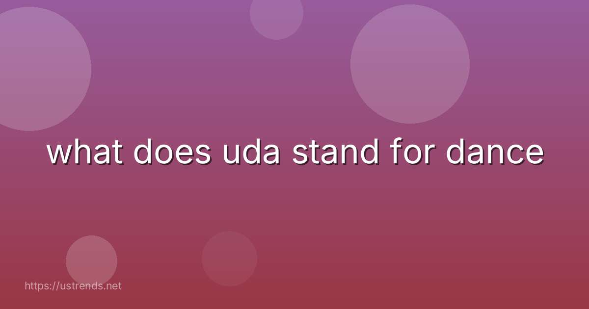 what does uda stand for dance