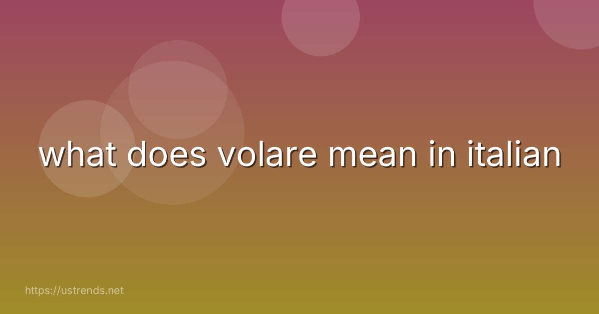 what does volare mean in italian