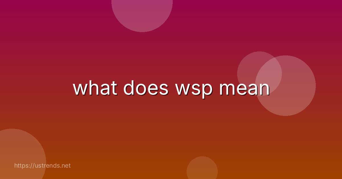what does wsp mean