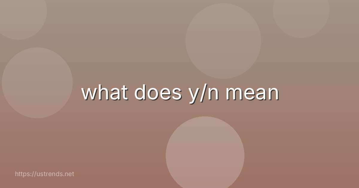 what does y/n mean