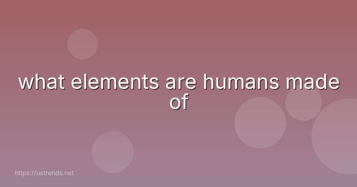 what elements are humans made of