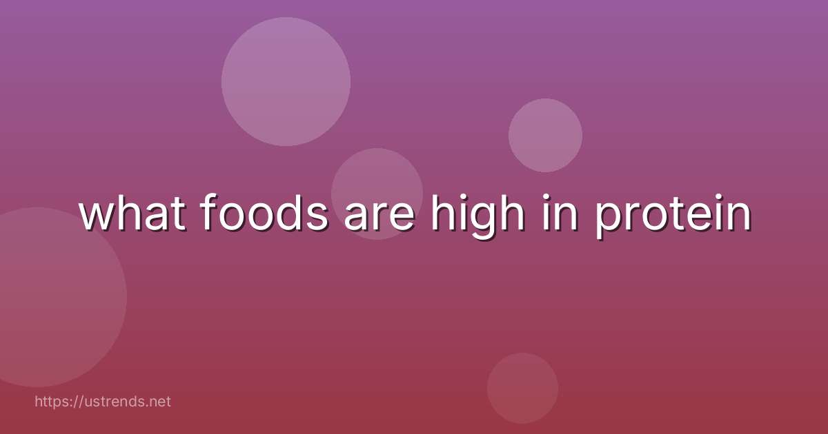 what foods are high in protein