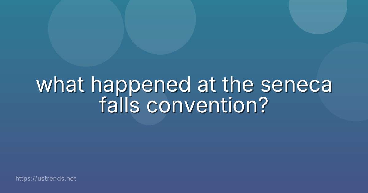 what happened at the seneca falls convention?
