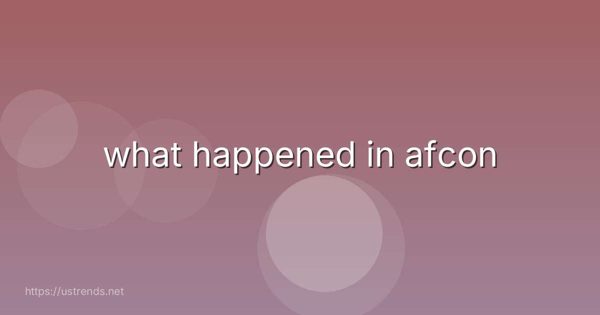 what happened in afcon