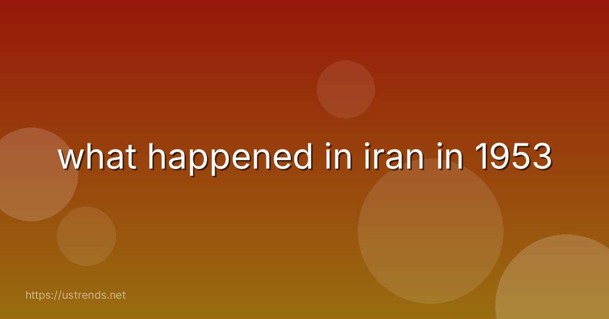 what happened in iran in 1953