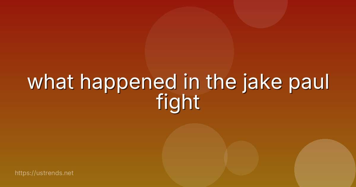 what happened in the jake paul fight