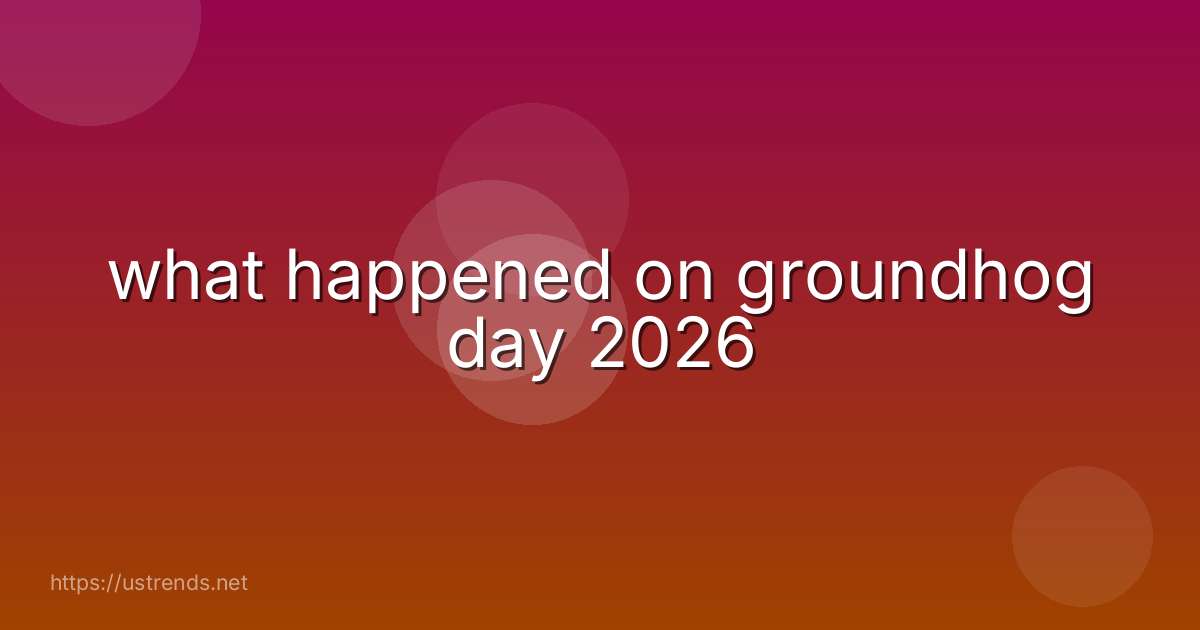 what happened on groundhog day 2026