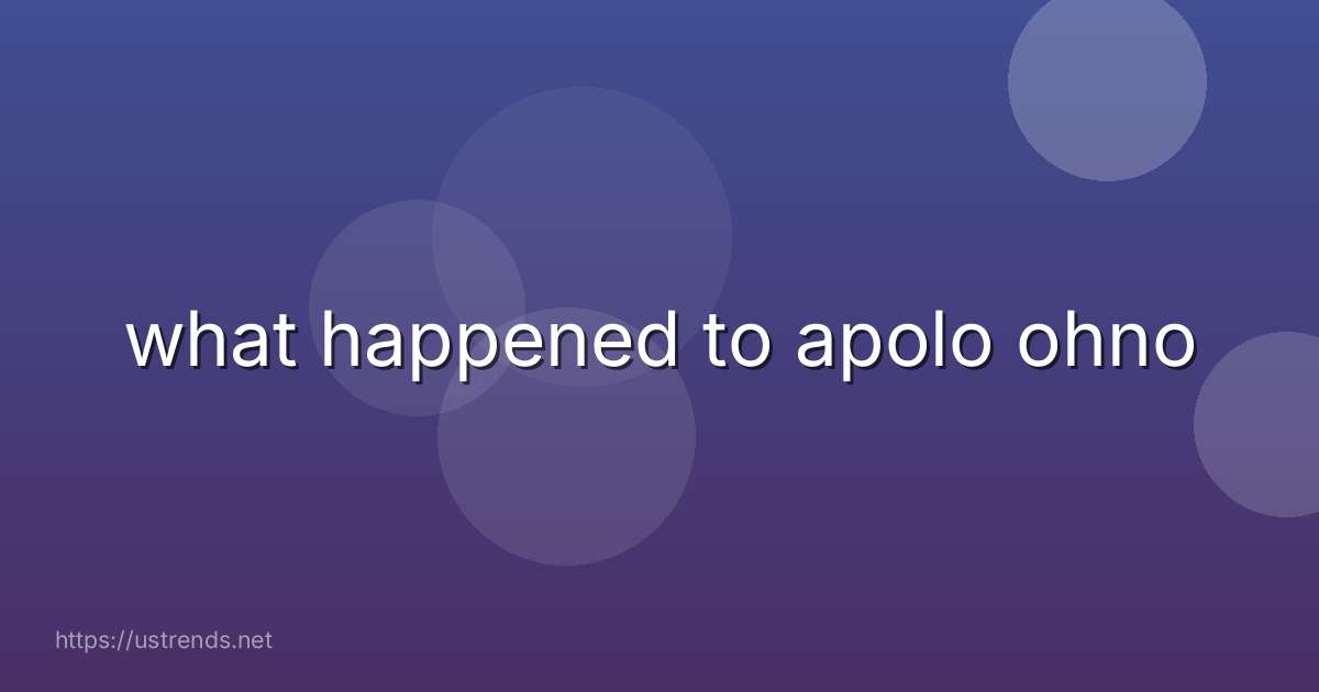 what happened to apolo ohno