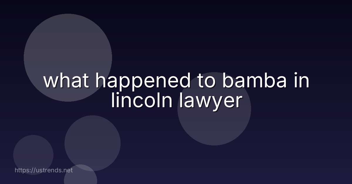 what happened to bamba in lincoln lawyer
