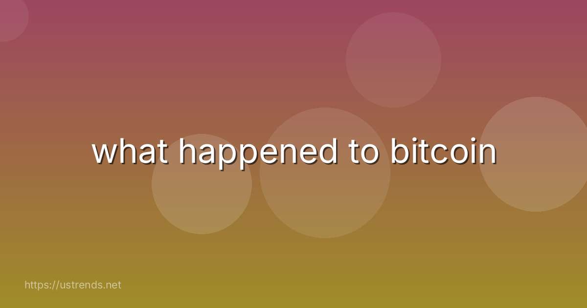 what happened to bitcoin