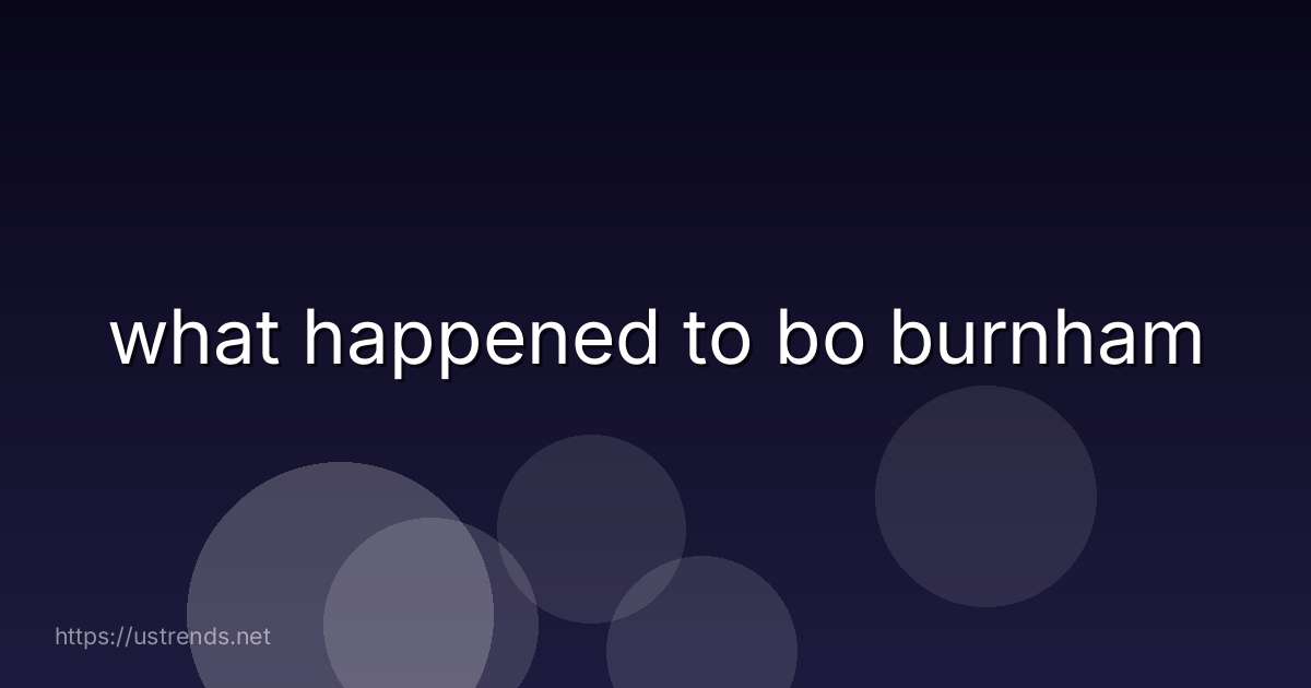 what happened to bo burnham