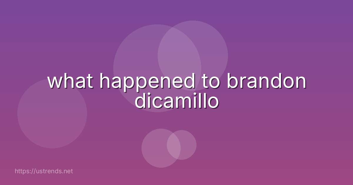 what happened to brandon dicamillo