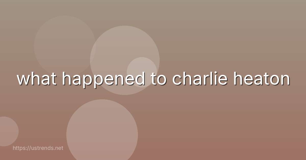 what happened to charlie heaton