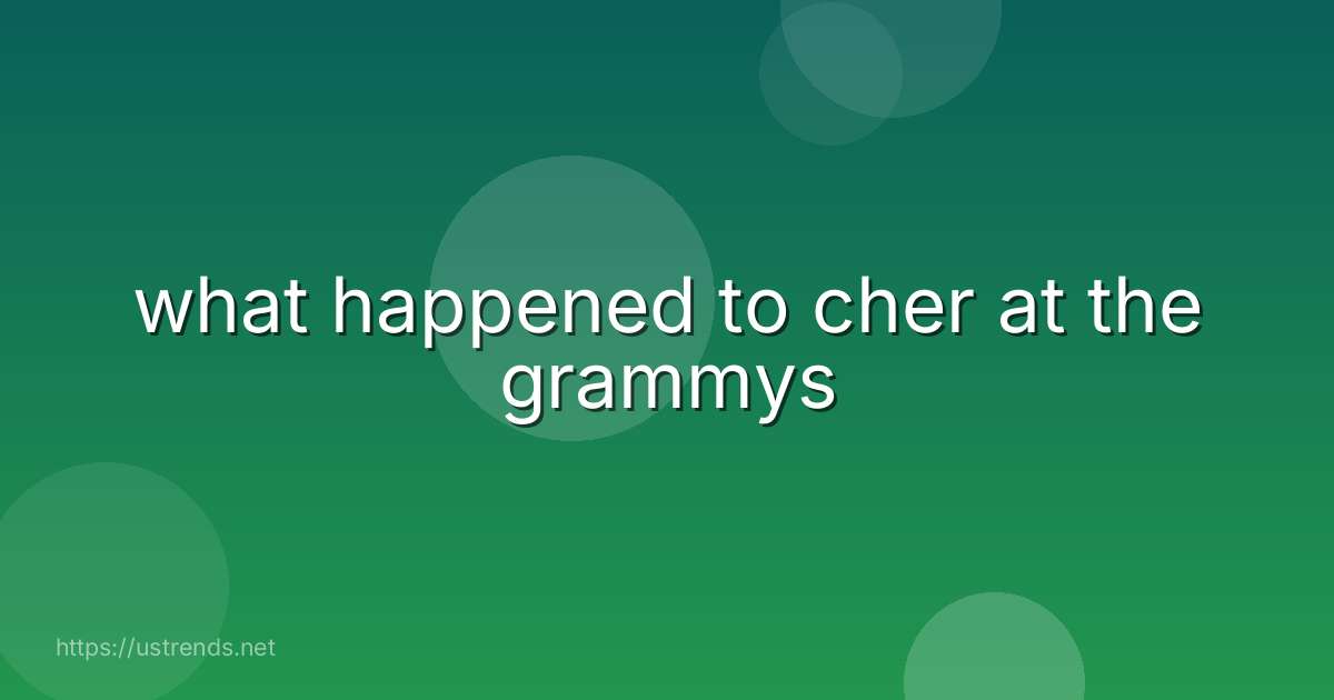 what happened to cher at the grammys