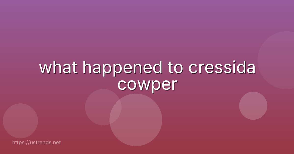 what happened to cressida cowper