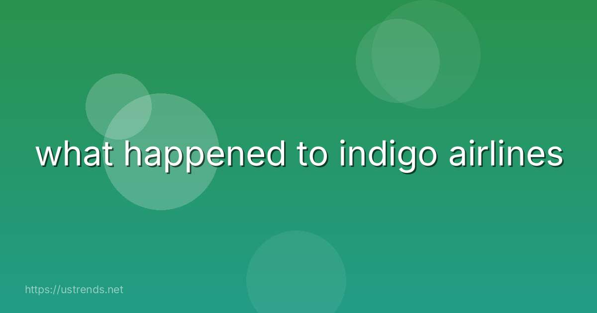 what happened to indigo airlines