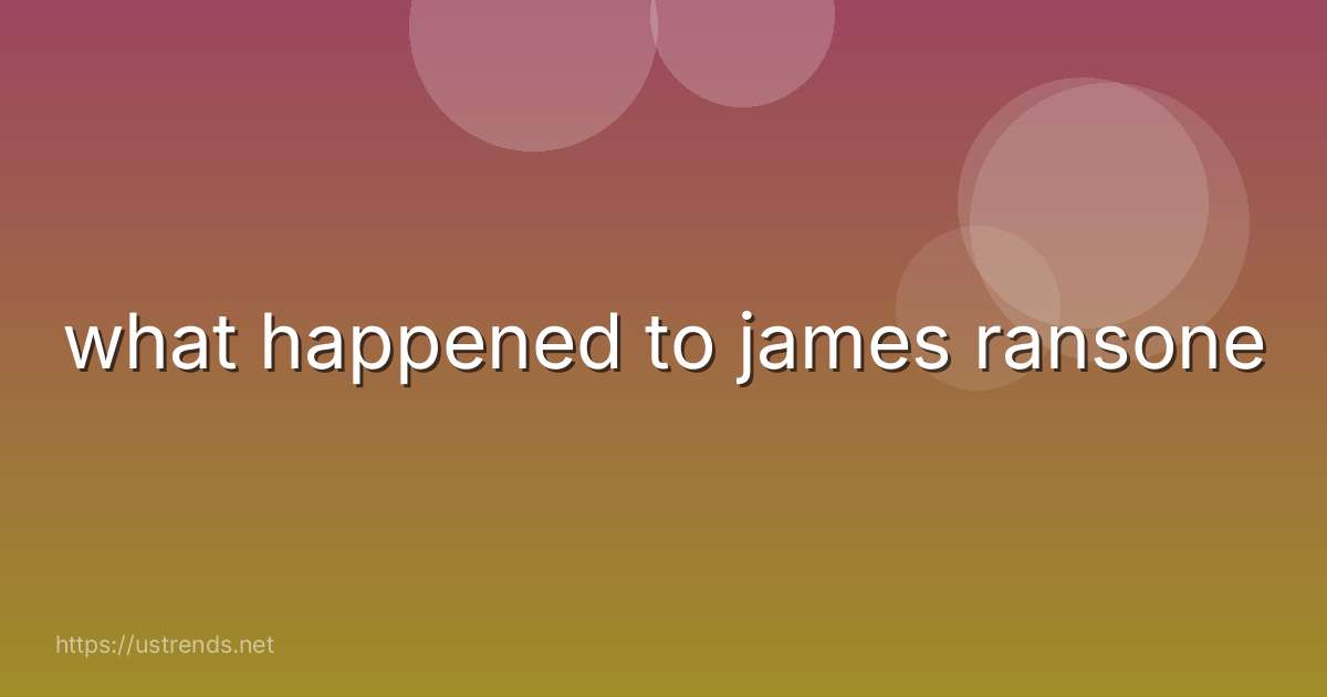 what happened to james ransone
