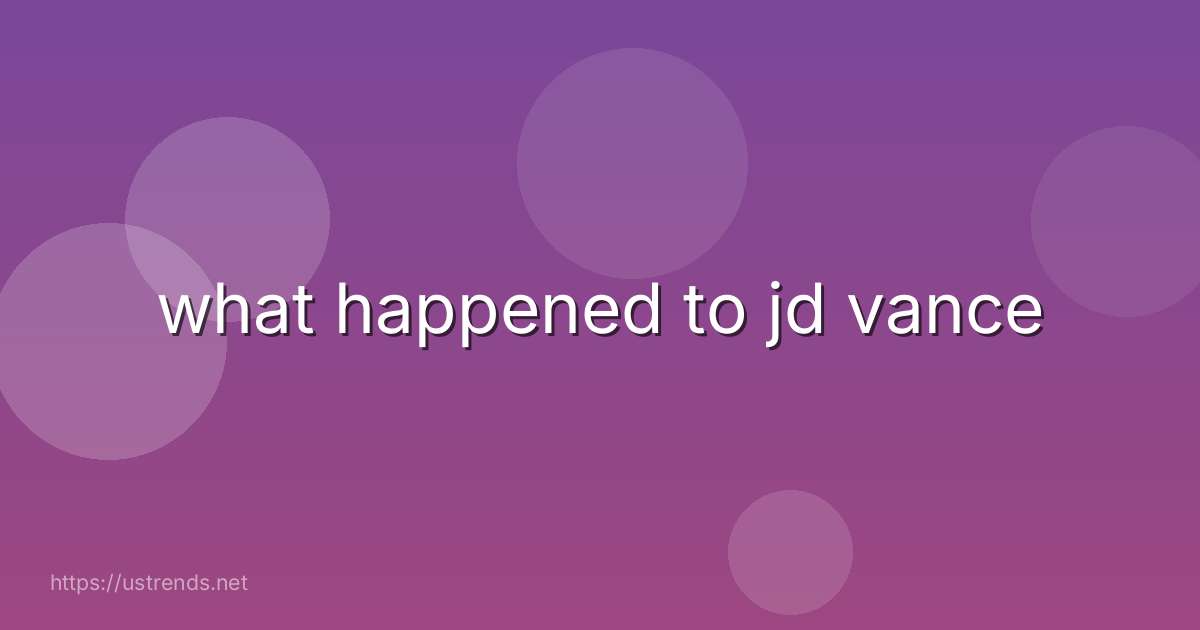 what happened to jd vance