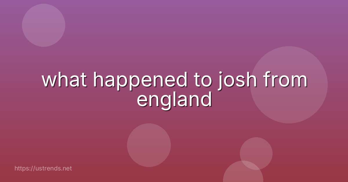 what happened to josh from england