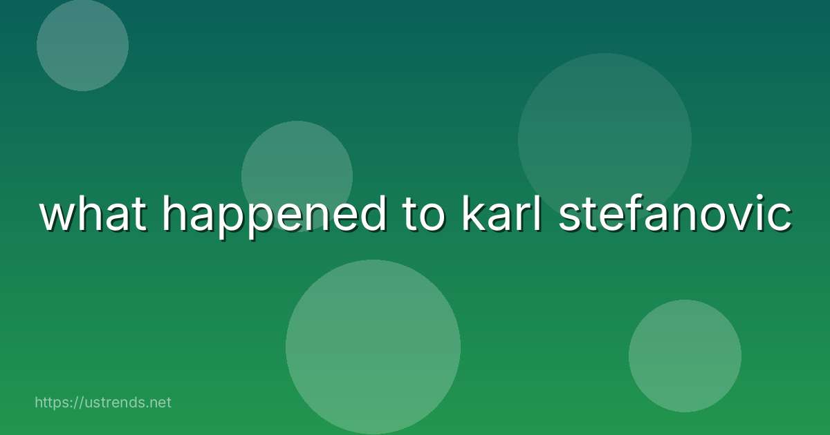 what happened to karl stefanovic