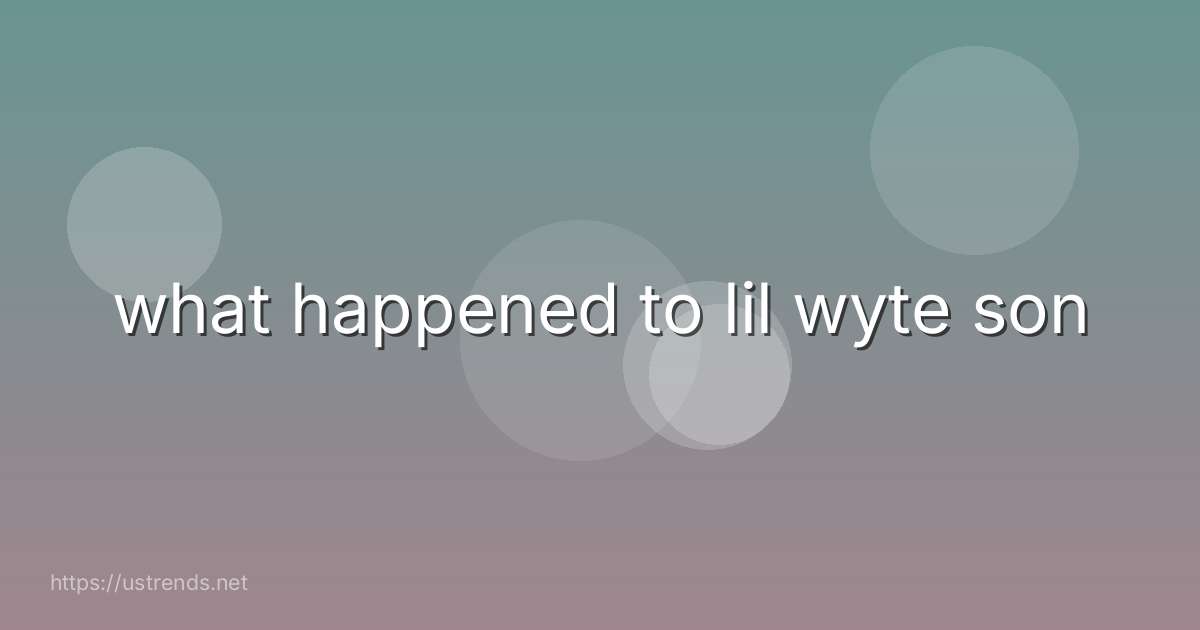 what happened to lil wyte son